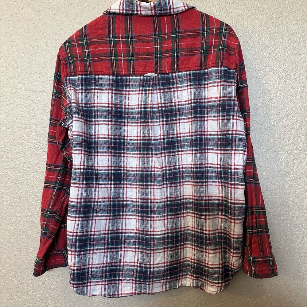 American Eagle Two Tone Flannel Button Down Womens Medium‎ Red And Blue - Picture 2 of 5